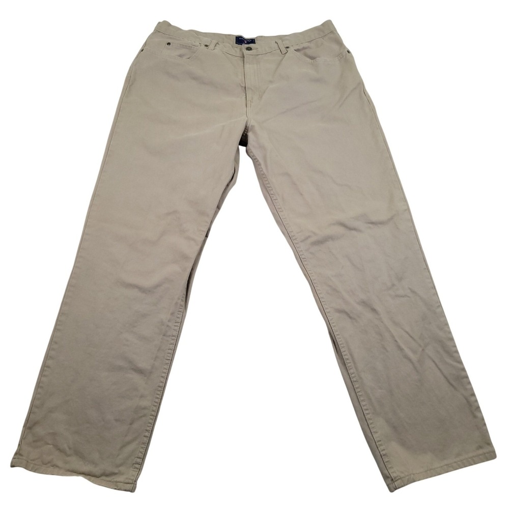 Saddlebred Classic Fit Pants Jeans Mens 42x34 Khaki Cotton‎ Chino Style 8935
